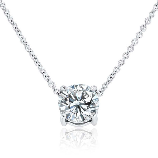 1.00 Carat Diamond Solitaire 14K White Gold Pendant