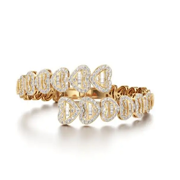 Lyrical Diamond Bracelet in Yellow 10k Gold