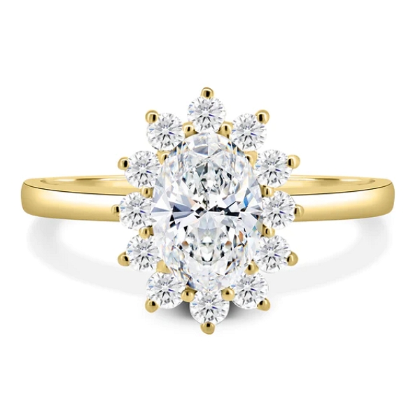 Oval Halo with Cathedral Ring