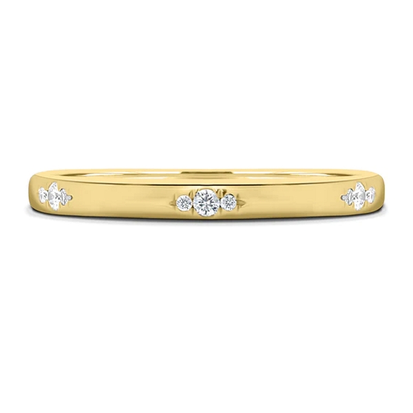 Hammer Set Cluster Wedding Ring