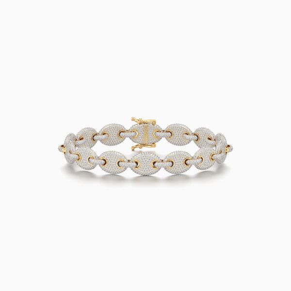 Marine Link Diamond Bracelet in Yellow 10k Gold