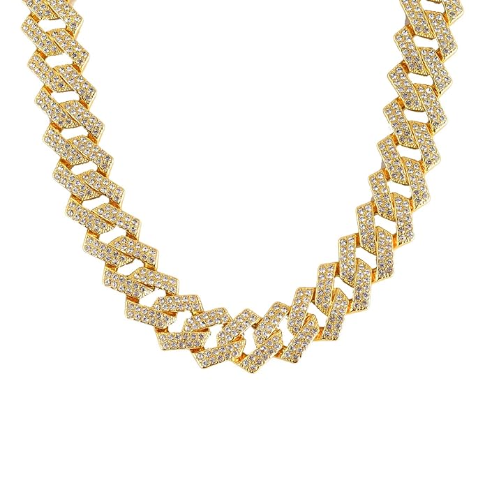 Mens Hip Hop Miami Cuban Link Chain, Necklace for Men