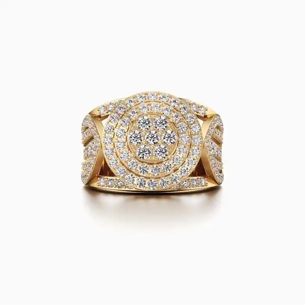 Big Diamond Ring in Yellow 10k Gold