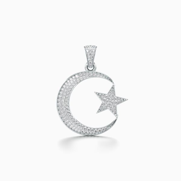 Crescent Moon Diamond Pendant