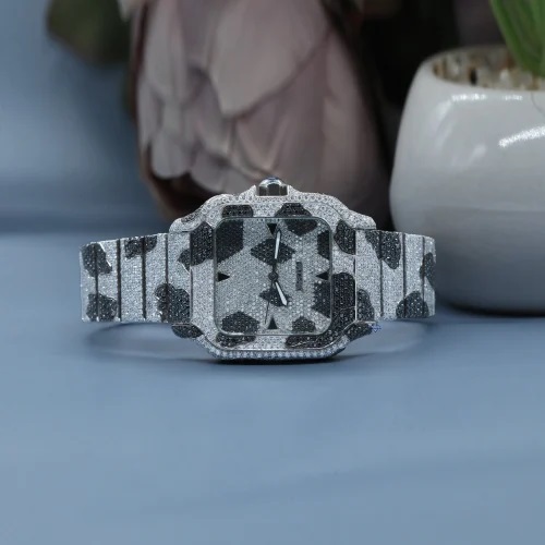 Diamond Set - Cartier Santos Skeleton 40mm - 2 Tone Yellow Gold