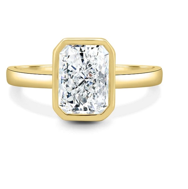 Bezel Set Radiant Solitaire Ring
