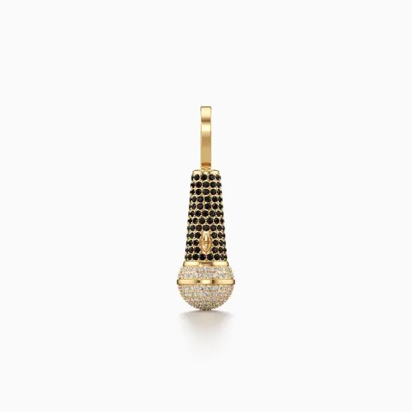 Rocking Mic-drop Diamond Pendant in Yellow 10k Gold