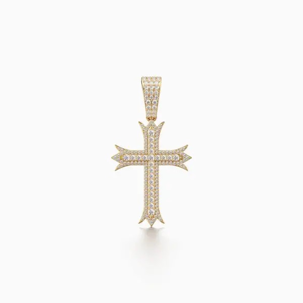 Cross Diamond Pendant in Yellow 10k Gold