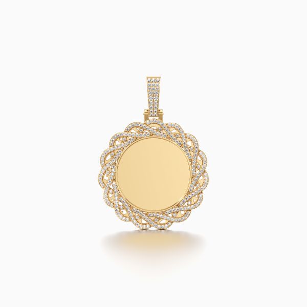 Swirling Keepsake Diamond Pendant in Yellow 10k Gold