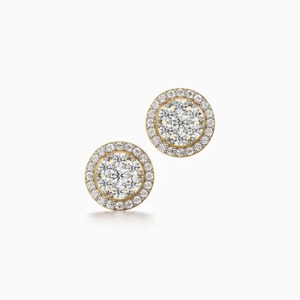 Frosty Floral Diamond Earrings in Yellow 10k Gold