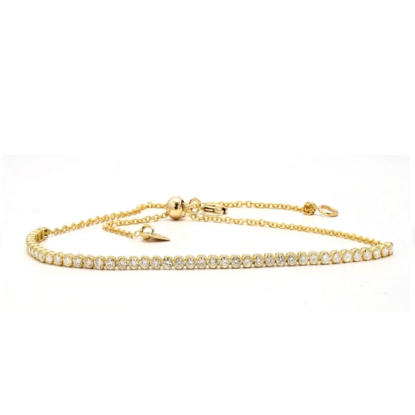 Real diamond bolo bracelet