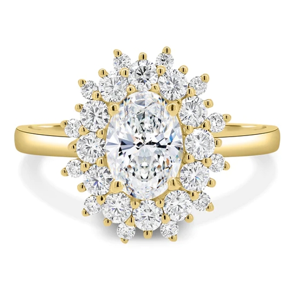 Cathedral Oval Halo Ring