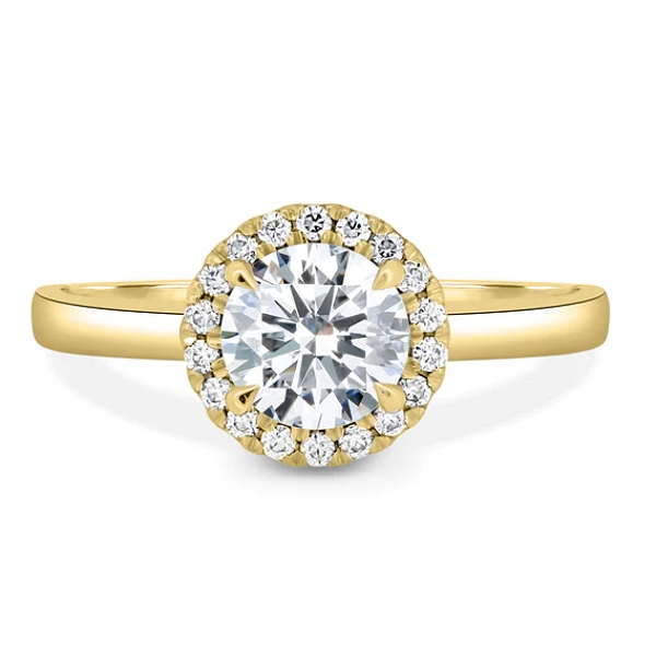 Round Halo with Cathedral Ring