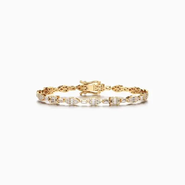 Geometric Diamond Bracelet in Yellow 10k Gold