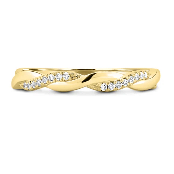 Twisted Wedding Ring with Pave Ring