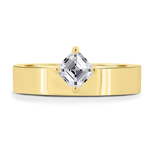 Asscher Solitaire with Cigar band