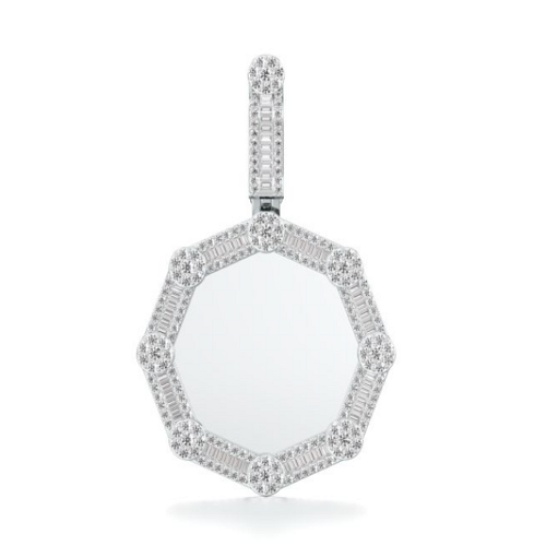 Octadic Keepsake Diamond Pendant in White 10k Gold