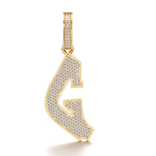 Spooky G Diamond Pendant in Yellow 10k Gold