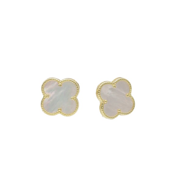 Gold Mother of Pearl Stud Earrings