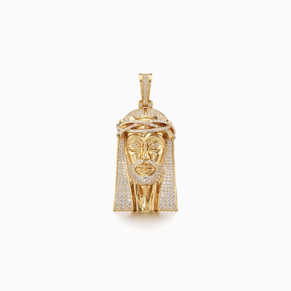 Glinting Jesus Diamond Pendant
