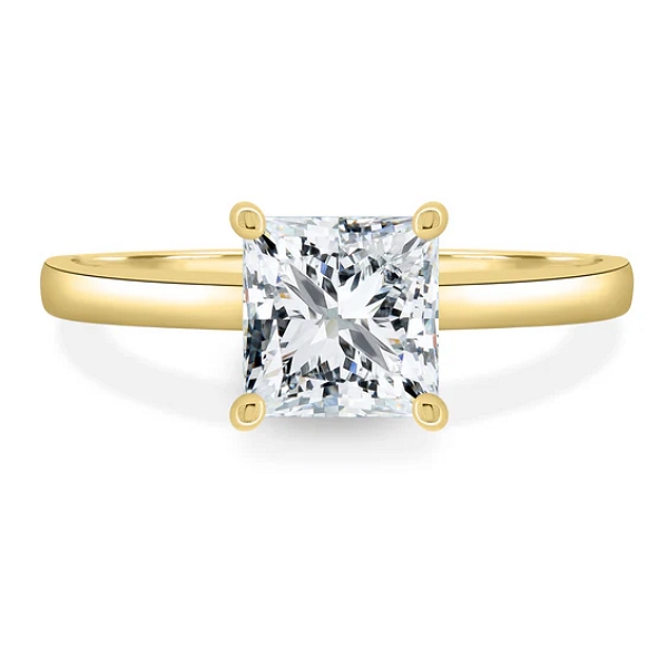 Princess Solitaire with Hidden Halo Ring