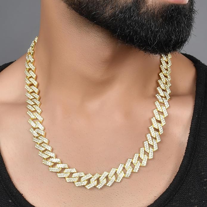 Mens Hip Hop Miami Cuban Link Chain, Necklace for Men