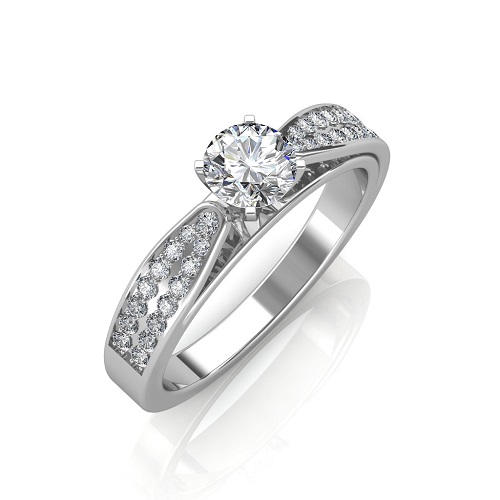 THE DUAL BAND SOLITAIRE RING