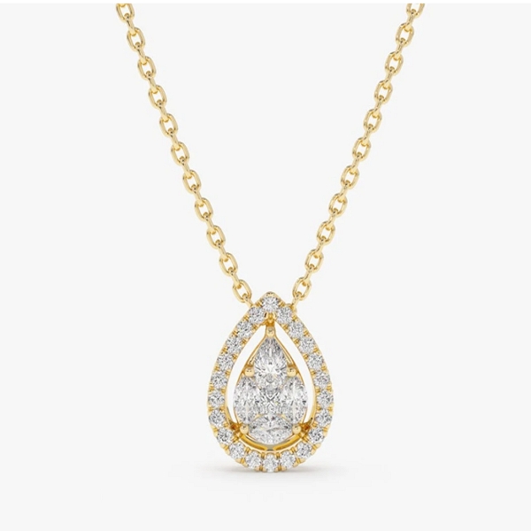 Halo Diamond Pendant Necklace