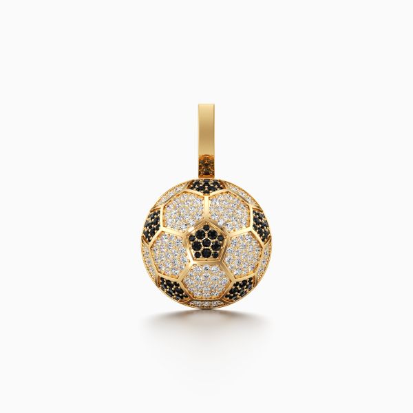 Garish Football Diamond Pendant in Yellow 10k Gold