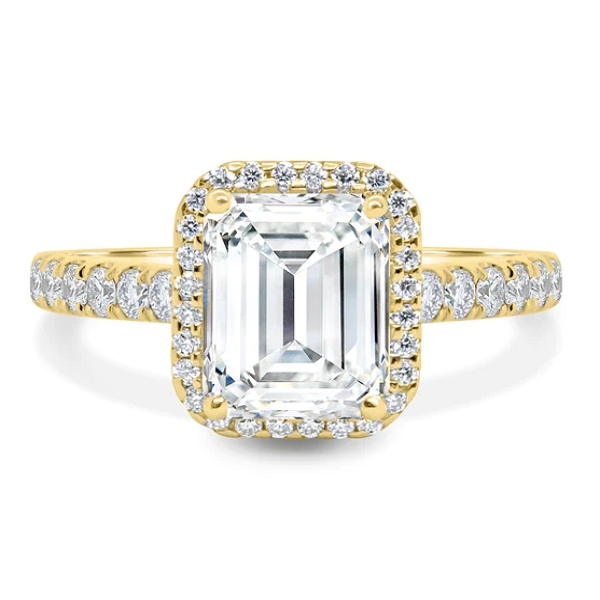 Emerald Halo with Pave ring