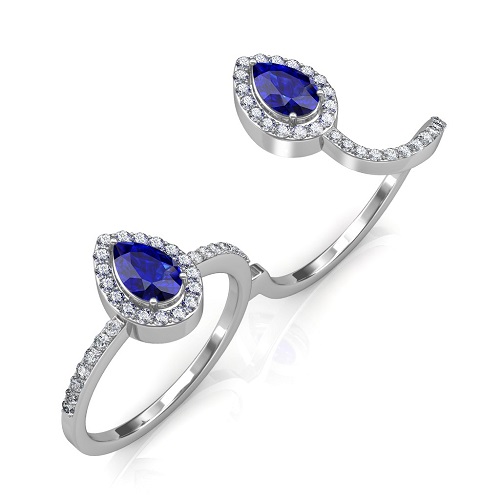 THE MYRA DUAL FINGER RING - WHITE